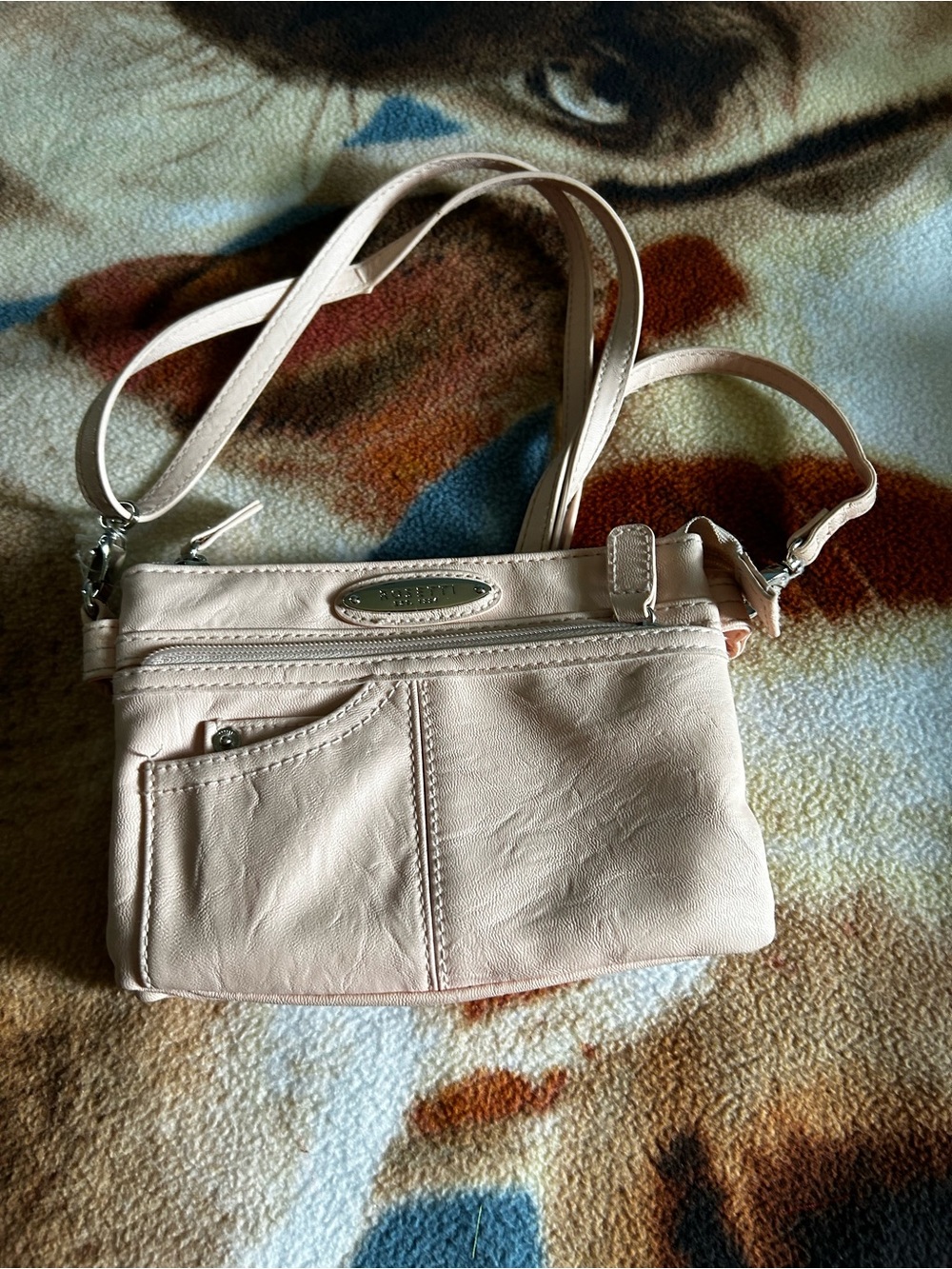 Rosetti Pale Pink Crossbody Bag with Front Pocket